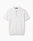 Morengar half-zip knit polo for men in white — product photo