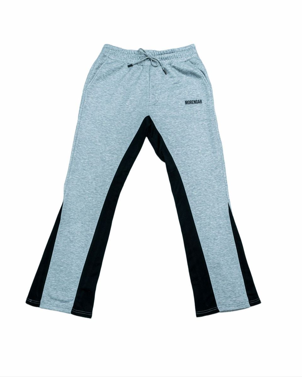 FLARED TRACKSUIT PANTS  BLACK & GREY – Morengar