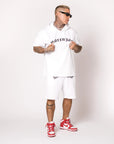 MORENGAR LOGO CURVADO SHORTS BLANCO