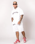 MORENGAR LOGO CURVADO SHORTS BLANCO