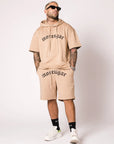MORENGAR LOGO CURVADO SHORTS BEIGE