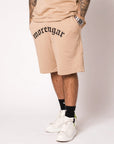 MORENGAR LOGO CURVADO SHORTS BEIGE