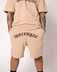 MORENGAR LOGO CURVADO SHORTS BEIGE