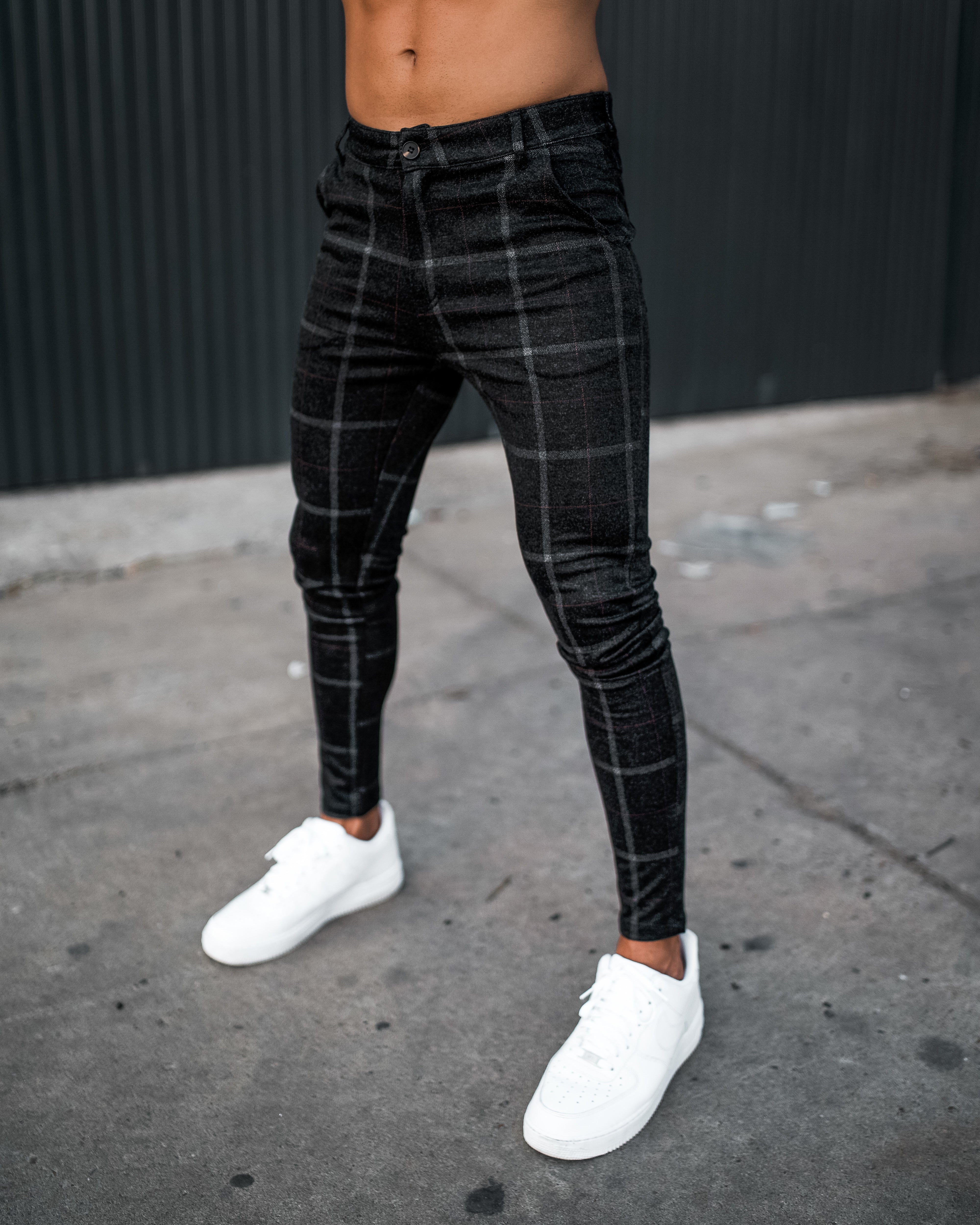 FLARED TRACKSUIT PANTS  BLACK & GREY – Morengar