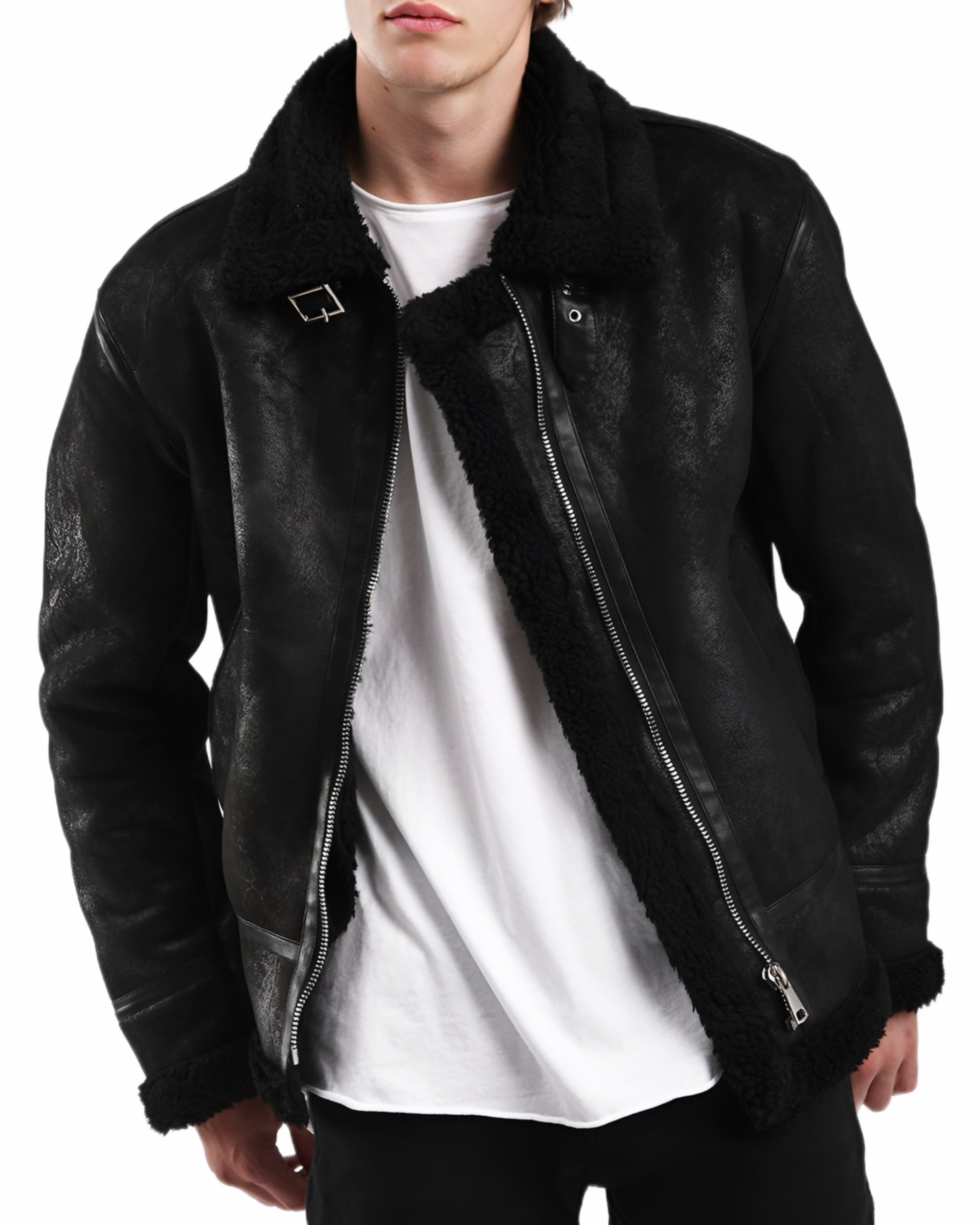 Double-sided leather-effect jacket | MANGO