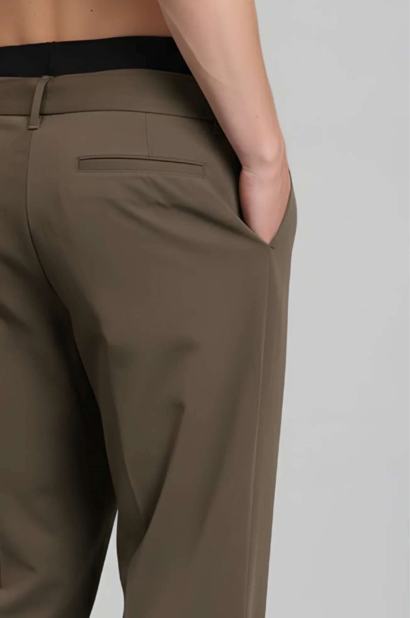 Relaxed Fit Belted Tailored Trousers | Brown