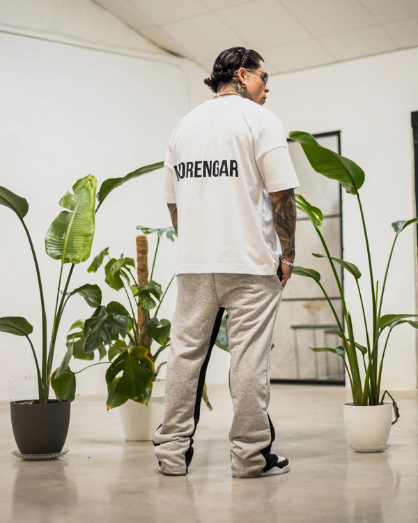 FLARED TRACKSUIT PANTS | GREY & BLACK