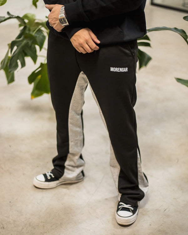 FLARED TRACKSUIT PANTS | BLACK & GREY