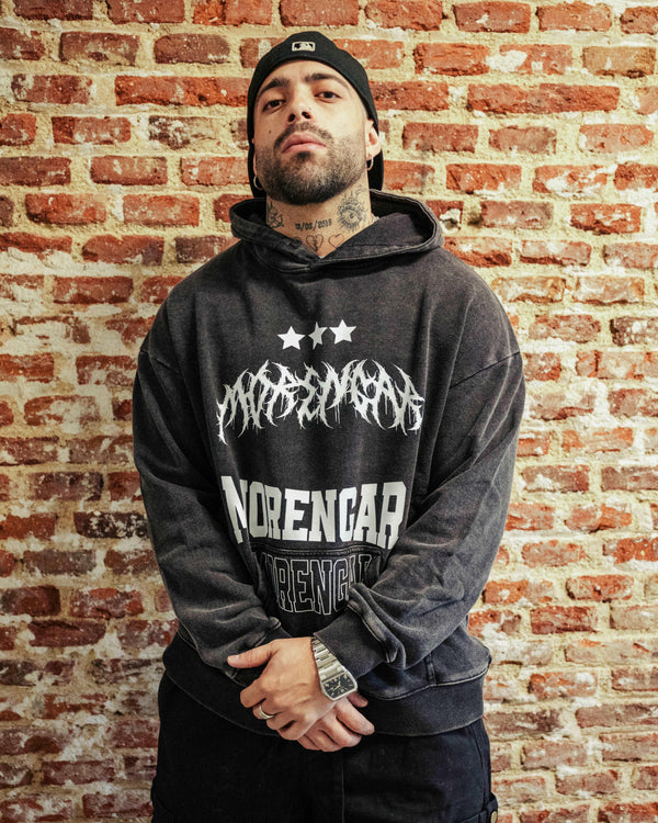HOODIE SIGNATURE DEATH ACID WASH | GREY