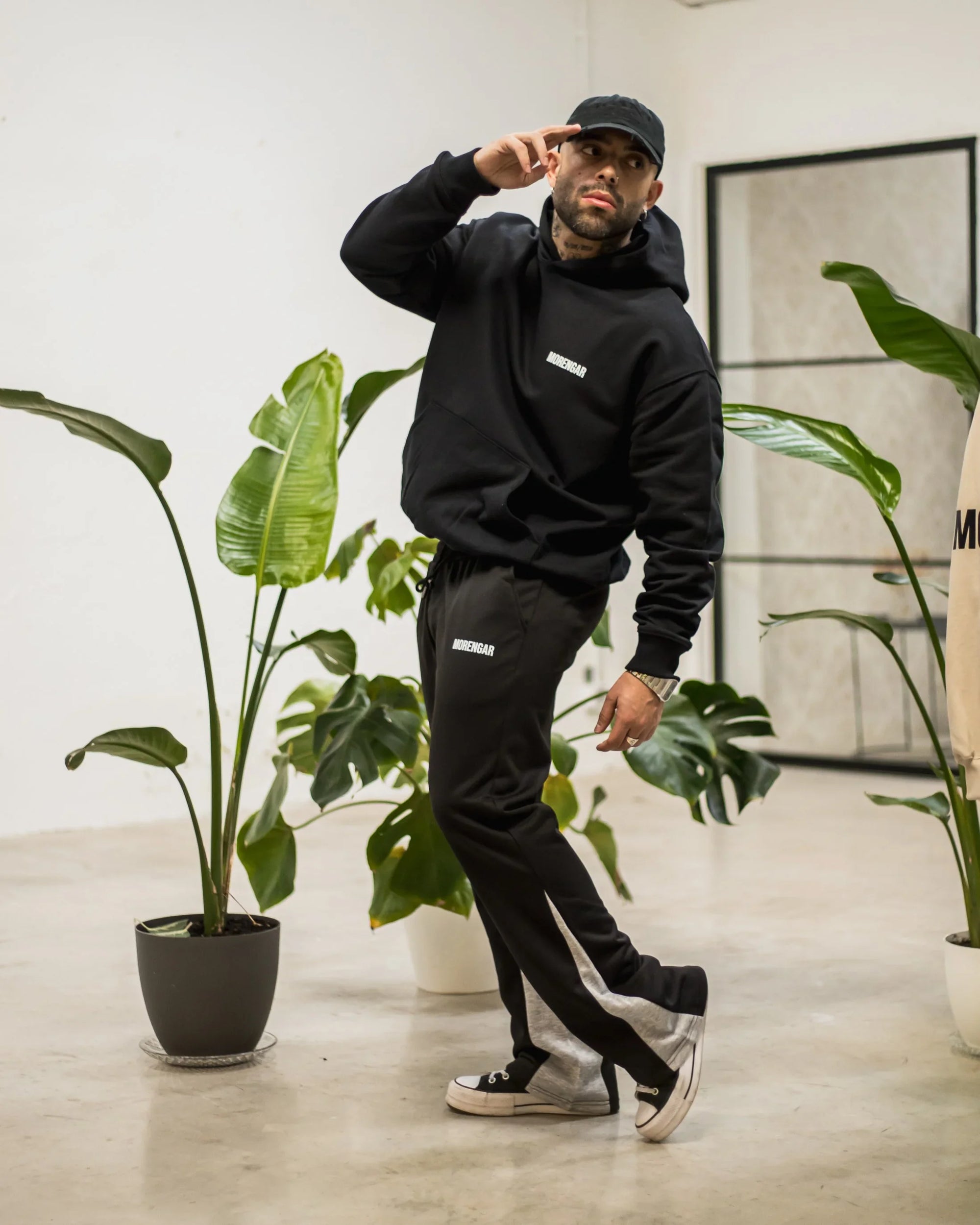 FLARED TRACKSUIT PANTS | BLACK &amp; GREY