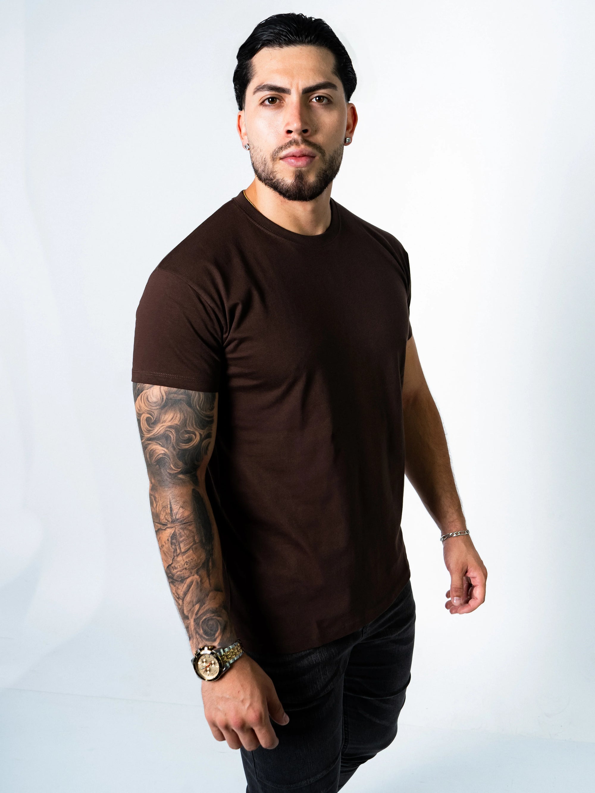 BASIC SLIM-FIT T-SHIRT | Brown