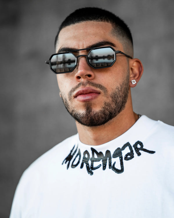 MORENGAR LOGO COLLAR T-SHIRT | WHITE
