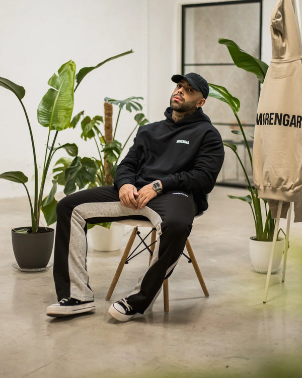 FLARED TRACKSUIT PANTS | BLACK & GREY