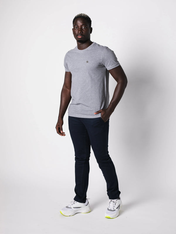 BASIC METAL PIQUE T-SHIRT | GREY