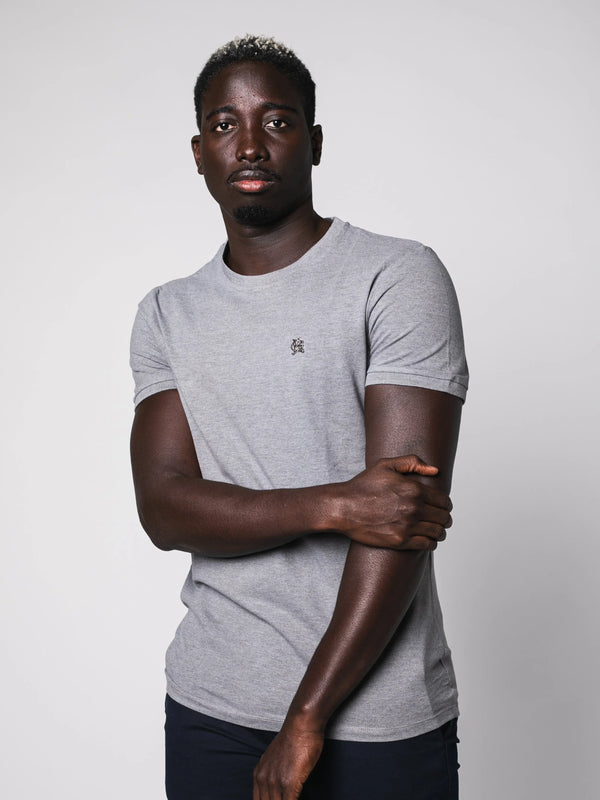 BASIC METAL PIQUE T-SHIRT | GREY