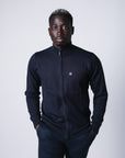 ZIP-UP KNITTED JERSEY JACKET | NAVY BLUE