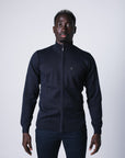 ZIP-UP KNITTED JERSEY JACKET | NAVY BLUE