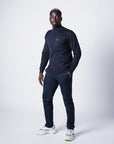 ZIP-UP KNITTED JERSEY JACKET | NAVY BLUE