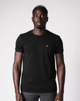 BASIC METAL PIQUE T-SHIRT | BLACK