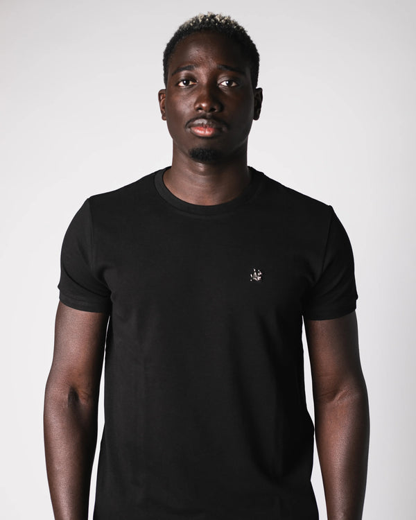 BASIC METAL PIQUE T-SHIRT | BLACK