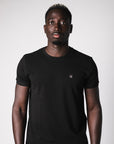 BASIC METAL PIQUE T-SHIRT | BLACK