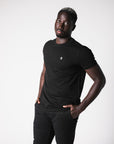 BASIC METAL PIQUE T-SHIRT | BLACK