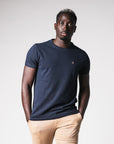 BASIC METAL PIQUE T-SHIRT | NAVY BLUE