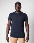 BASIC METAL PIQUE T-SHIRT | NAVY BLUE