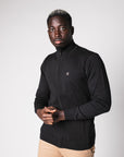 ZIP-UP KNITTED JERSEY JACKET | BLACK