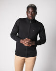 ZIP-UP KNITTED JERSEY JACKET | BLACK