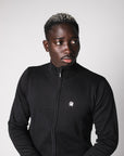 ZIP-UP KNITTED JERSEY JACKET | BLACK