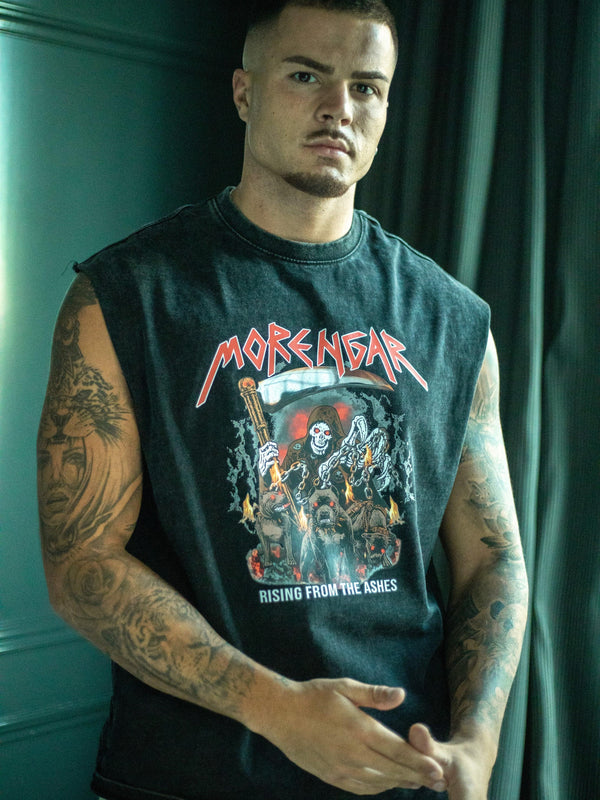 TANK TOP RISING FROM THE ASHES | WASHED BLACK