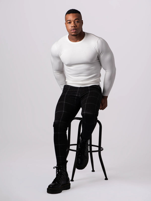 KNITTED ROUND NECK JUMPER | WHITE