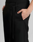 Relaxed Fit Belted Tailored Trousers | Black