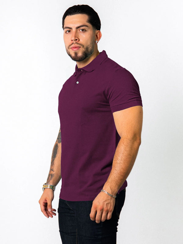 BASIC PIQUE POLO SHIRT | PURPLE