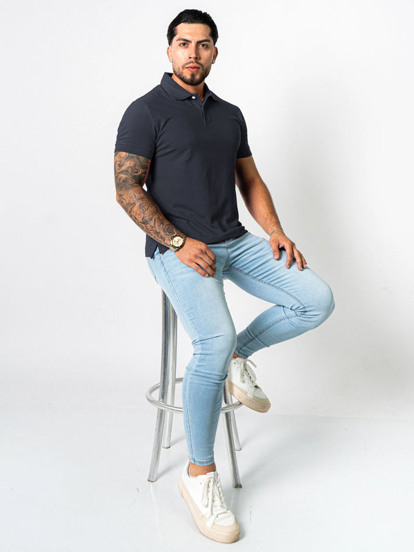 BASIC PIQUE POLO SHIRT | GREY