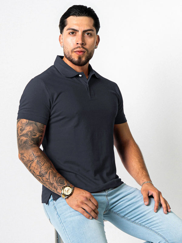 BASIC PIQUE POLO SHIRT | GREY