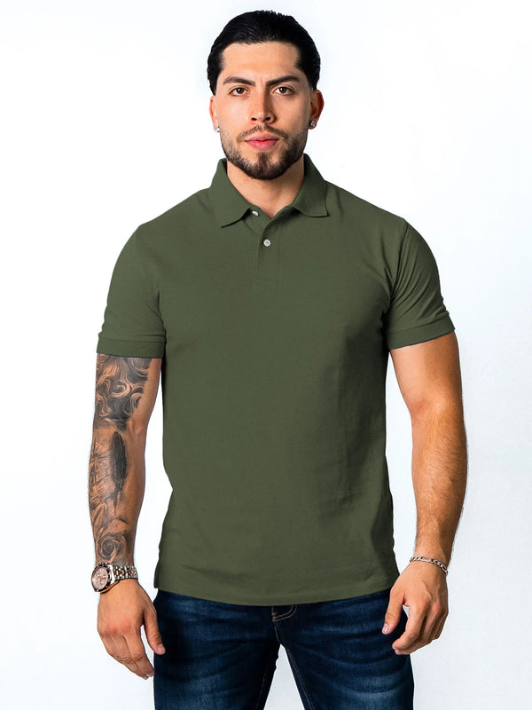 BASIC PIQUE POLO SHIRT | ARMY