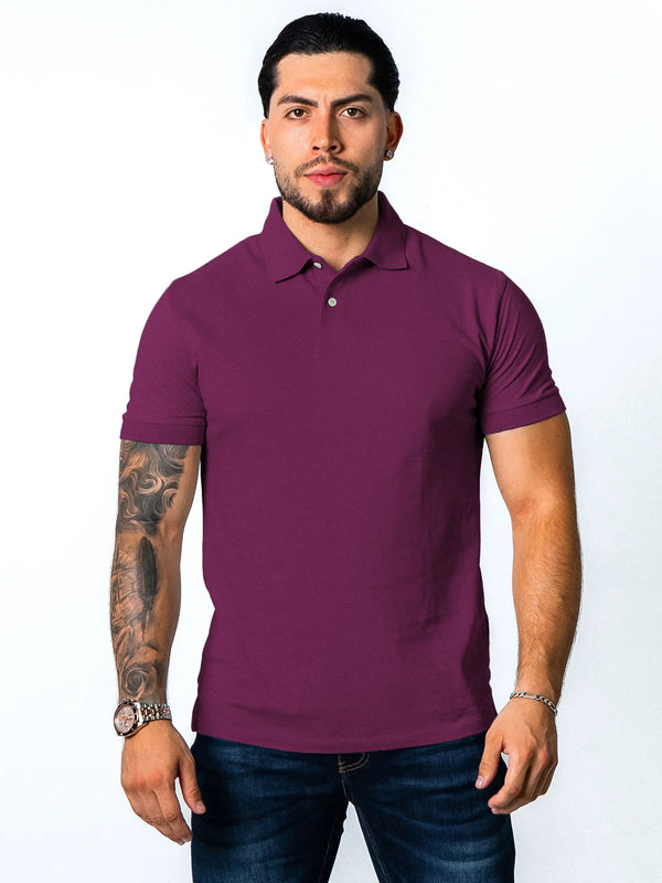 BASIC PIQUE POLO SHIRT | PURPLE