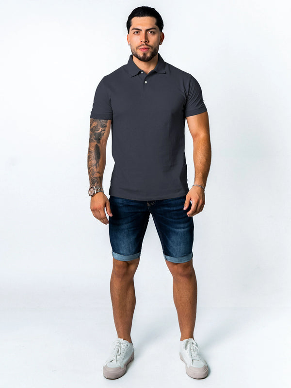 BASIC PIQUE POLO SHIRT | GREY
