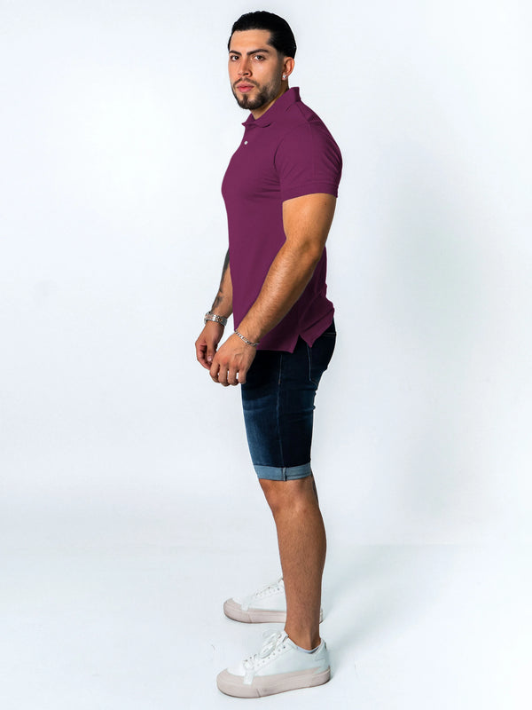 BASIC PIQUE POLO SHIRT | PURPLE