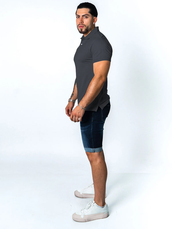 BASIC PIQUE POLO SHIRT | GREY