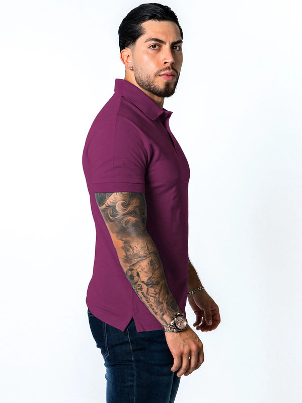 BASIC PIQUE POLO SHIRT | PURPLE