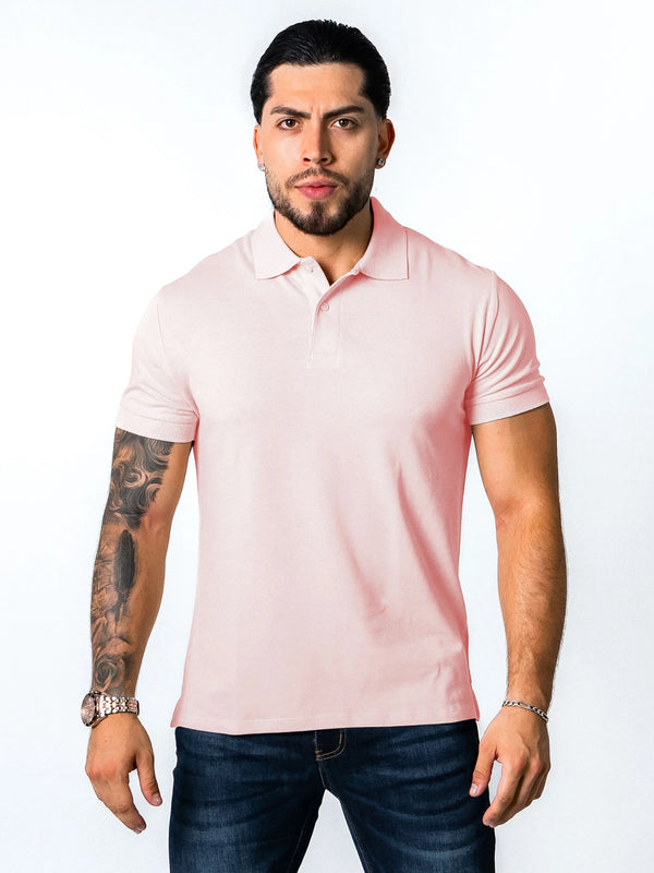 BASIC PIQUE POLO SHIRT | PALE PINK