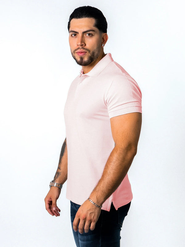 BASIC PIQUE POLO SHIRT | PALE PINK