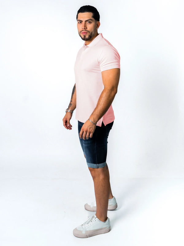 BASIC PIQUE POLO SHIRT | PALE PINK
