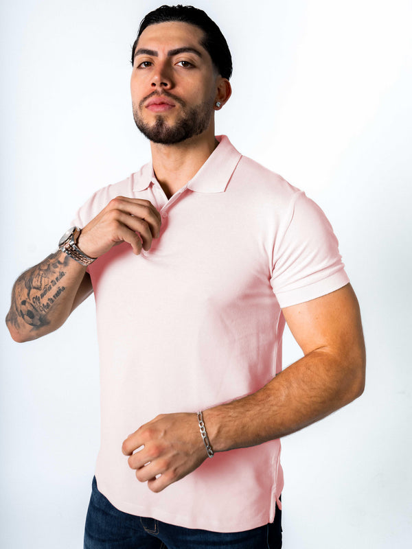 BASIC PIQUE POLO SHIRT | PALE PINK