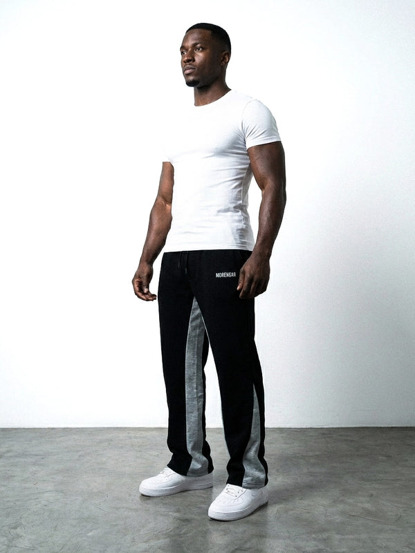 FLARED TRACKSUIT PANTS | BLACK & GREY