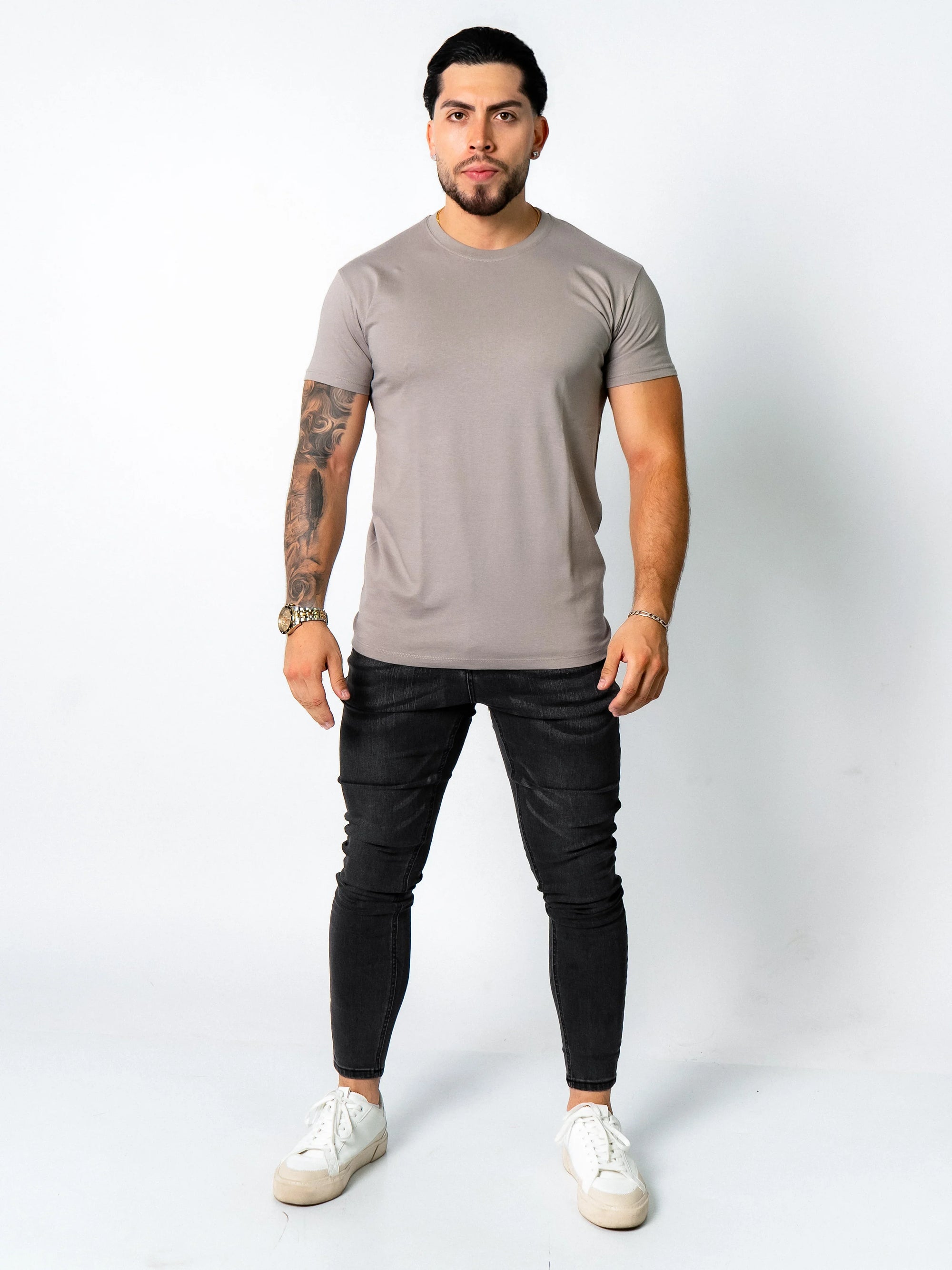 BASIC SLIM-FIT T-SHIRT | LIGHT GREY