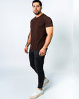 BASIC SLIM-FIT T-SHIRT | Brown